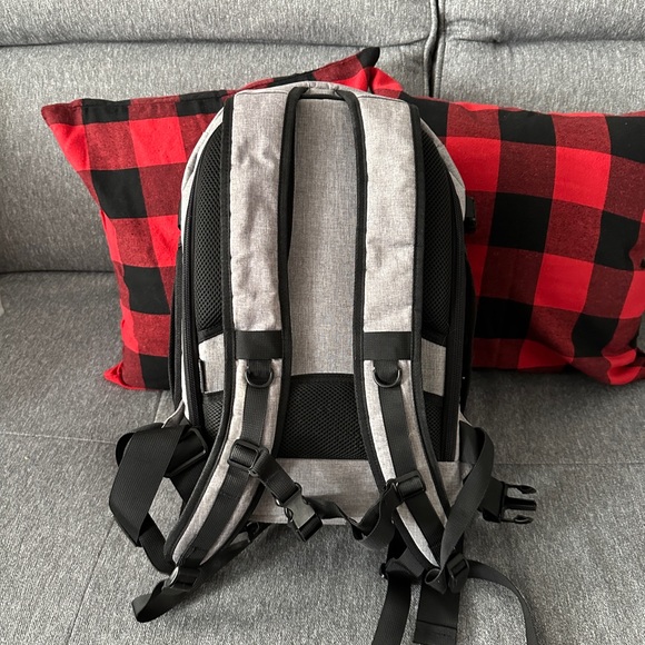 Light Gray Camera Backpack with Padded Interior main image 5